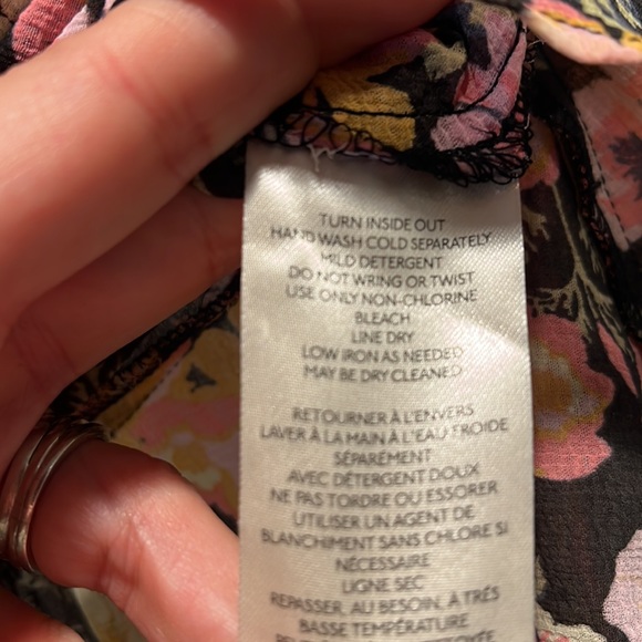 Free People Maybel Blouse in Black Combo Medium M - Picture 4 of 9